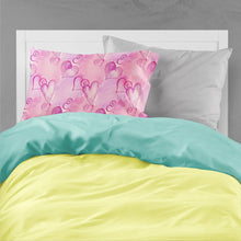Load image into Gallery viewer, Watercolor Hot Pink Hearts Fabric Standard Pillowcase – Artistic Decorative Front, White Back BB7564PILLOWCASE