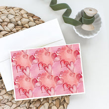 Load image into Gallery viewer, Watercolor Red Hearts Greeting Cards -  Blank Note Cards – 8-Pack of Artist-Designed Cards with Envelopes