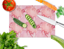 Load image into Gallery viewer, Watercolor Red Hearts Glass Cutting Boards – Durable, Decorative Kitchen Art Large BB7565LCB