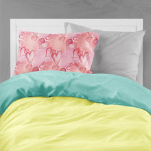 Load image into Gallery viewer, Watercolor Red Hearts Fabric Standard Pillowcase – Artistic Decorative Front, White Back BB7565PILLOWCASE