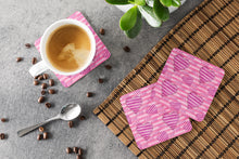 Load image into Gallery viewer, Watercolor Hot Pink Striped Hearts Foam Coaster  BB7566FC