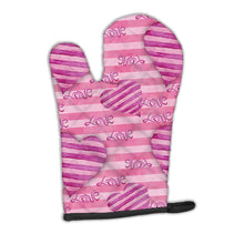 Load image into Gallery viewer, Watercolor Hot Pink Striped Hearts Oven Mitt BB7566OVMT
