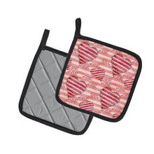 Load image into Gallery viewer, Watercolor Red Striped Hearts Pot Holders - Set of 2 - Heat-Resistant Kitchen Essentials BB7567PTHD