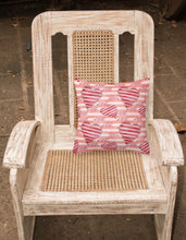 Load image into Gallery viewer, Watercolor Red Striped Hearts Fabric Decorative Pillow BB7567PW1818