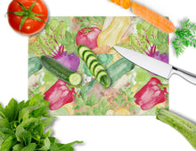 Load image into Gallery viewer, Watercolor Vegetables Farm to Table Glass Cutting Boards – Durable, Decorative Kitchen Art Large BB7572LCB