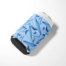 Load image into Gallery viewer, Watercolor Nautical Whales Can or Bottle Hugger BB7575CC