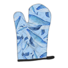 Load image into Gallery viewer, Watercolor Nautical Whales Oven Mitt BB7575OVMT