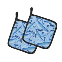 Load image into Gallery viewer, Watercolor Nautical Whales Pot Holders - Set of 2 - Heat-Resistant Kitchen Essentials BB7575PTHD