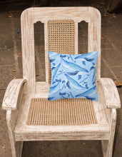 Load image into Gallery viewer, Watercolor Nautical Whales Fabric Decorative Pillow BB7575PW1818