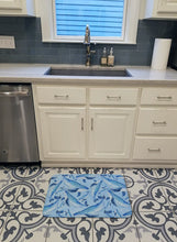 Load image into Gallery viewer, Watercolor Nautical Whales Machine Washable Memory Foam Mat BB7575RUG