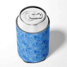 Load image into Gallery viewer, Watercolor Dark Blue Winter Snowflakes Can or Bottle Hugger BB7576CC