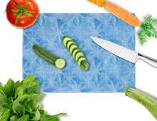 Load image into Gallery viewer, Watercolor Dark Blue Winter Snowflakes Glass Cutting Boards – Durable, Decorative Kitchen Art Large BB7576LCB