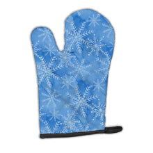 Load image into Gallery viewer, Watercolor Dark Blue Winter Snowflakes Oven Mitt BB7576OVMT