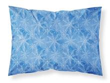 Load image into Gallery viewer, Watercolor Dark Blue Winter Snowflakes Fabric Standard Pillowcase – Artistic Decorative Front, White Back BB7576PILLOWCASE