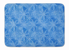 Load image into Gallery viewer, Watercolor Dark Blue Winter Snowflakes Machine Washable Memory Foam Mat BB7576RUG
