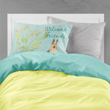 Load image into Gallery viewer, Welcome Friends German Shepherd Fabric Standard Pillowcase – Artistic Decorative Front, White Back BB7578PILLOWCASE