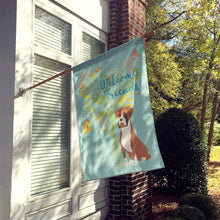 Load image into Gallery viewer, Welcome Friends Flashy Fawn Boxer Flag Canvas House Size BB7582CHF