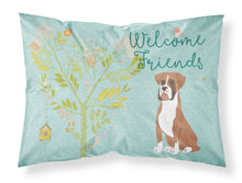 Load image into Gallery viewer, Welcome Friends Flashy Fawn Boxer Fabric Standard Pillowcase – Artistic Decorative Front, White Back BB7582PILLOWCASE