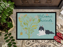 Load image into Gallery viewer, Welcome Friends Black White Collie Doormat - 24x36 Decorative Floor Mat – Indoor/Outdoor Rug with Artistic Flair BB7583JMAT