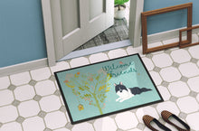 Load image into Gallery viewer, Welcome Friends Black White Collie Doormat - 24x36 Decorative Floor Mat – Indoor/Outdoor Rug with Artistic Flair BB7583JMAT
