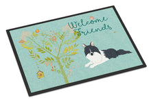 Load image into Gallery viewer, Welcome Friends Black White Collie Doormat - 18x27 Decorative Floor Mat – Indoor/Outdoor Rug with Artistic Flair BB7583MAT