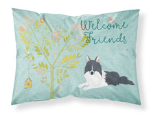 Load image into Gallery viewer, Welcome Friends Black White Collie Fabric Standard Pillowcase – Artistic Decorative Front, White Back BB7583PILLOWCASE