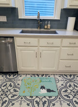 Load image into Gallery viewer, Welcome Friends Black White Collie Machine Washable Memory Foam Mat BB7583RUG