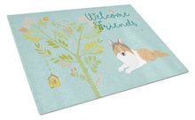Load image into Gallery viewer, Welcome Friends Collie Glass Cutting Boards – Durable, Decorative Kitchen Art Large BB7584LCB