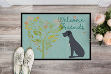 Load image into Gallery viewer, Welcome Friends Black Great Dane Doormat - 24x36 Decorative Floor Mat – Indoor/Outdoor Rug with Artistic Flair BB7587JMAT
