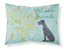 Load image into Gallery viewer, Welcome Friends Black Great Dane Fabric Standard Pillowcase – Artistic Decorative Front, White Back BB7587PILLOWCASE