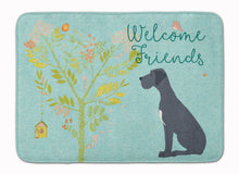 Load image into Gallery viewer, Welcome Friends Black Great Dane Machine Washable Memory Foam Mat BB7587RUG