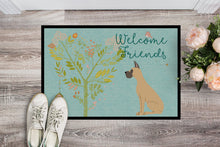 Load image into Gallery viewer, Welcome Friends Fawn Great Dane Cropped Ears Doormat - 24x36 Decorative Floor Mat – Indoor/Outdoor Rug with Artistic Flair BB7589JMAT
