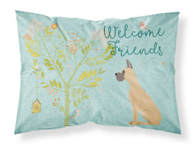 Load image into Gallery viewer, Welcome Friends Fawn Great Dane Cropped Ears Fabric Standard Pillowcase – Artistic Decorative Front, White Back BB7589PILLOWCASE