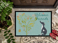 Load image into Gallery viewer, Welcome Friends Black White Greyhound Doormat - 24x36 Decorative Floor Mat – Indoor/Outdoor Rug with Artistic Flair BB7592JMAT