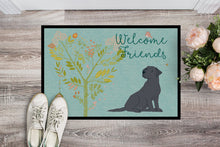 Load image into Gallery viewer, Welcome Friends Black Labrador Retriever Doormat - 18x27 Decorative Floor Mat – Indoor/Outdoor Rug with Artistic Flair BB7595MAT