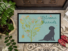 Load image into Gallery viewer, Welcome Friends Black Labrador Retriever Doormat - 18x27 Decorative Floor Mat – Indoor/Outdoor Rug with Artistic Flair BB7595MAT