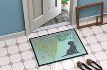 Load image into Gallery viewer, Welcome Friends Black Labrador Retriever Doormat - 18x27 Decorative Floor Mat – Indoor/Outdoor Rug with Artistic Flair BB7595MAT