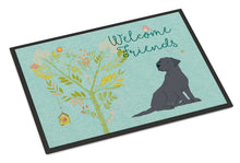 Load image into Gallery viewer, Welcome Friends Black Labrador Retriever Doormat - 18x27 Decorative Floor Mat – Indoor/Outdoor Rug with Artistic Flair BB7595MAT