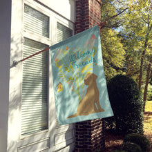 Load image into Gallery viewer, Welcome Friends Chocolate Labrador Retriever Flag Canvas House Size BB7597CHF