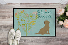 Load image into Gallery viewer, Welcome Friends Chocolate Labrador Retriever Doormat - 24x36 Decorative Floor Mat – Indoor/Outdoor Rug with Artistic Flair BB7597JMAT