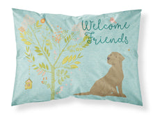 Load image into Gallery viewer, Welcome Friends Chocolate Labrador Retriever Fabric Standard Pillowcase – Artistic Decorative Front, White Back BB7597PILLOWCASE