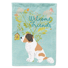 Load image into Gallery viewer, Welcome Friends Saint Bernard Flag Canvas House Size BB7599CHF