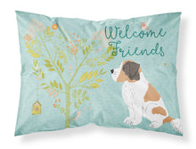 Load image into Gallery viewer, Welcome Friends Saint Bernard Fabric Standard Pillowcase – Artistic Decorative Front, White Back BB7599PILLOWCASE