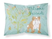 Load image into Gallery viewer, Welcome Friends English Bulldog Fabric Standard Pillowcase – Artistic Decorative Front, White Back BB7602PILLOWCASE