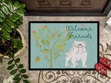 Load image into Gallery viewer, Welcome Friends English Bulldog White Doormat - 18x27 Decorative Floor Mat – Indoor/Outdoor Rug with Artistic Flair BB7603MAT