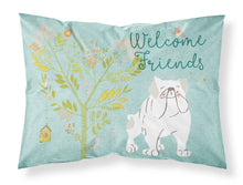 Load image into Gallery viewer, Welcome Friends English Bulldog White Fabric Standard Pillowcase – Artistic Decorative Front, White Back BB7603PILLOWCASE