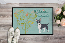 Load image into Gallery viewer, Welcome Friends Black Bull Terrier Doormat - 18x27 Decorative Floor Mat – Indoor/Outdoor Rug with Artistic Flair BB7604MAT