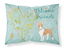 Load image into Gallery viewer, Welcome Friends Brown Bull Terrier Fabric Standard Pillowcase – Artistic Decorative Front, White Back BB7605PILLOWCASE