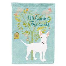 Load image into Gallery viewer, Welcome Friends White Bull Terrier Flag Canvas House Size BB7606CHF
