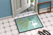 Load image into Gallery viewer, Welcome Friends White Patched Bull Terrier Doormat - 24x36 Decorative Floor Mat – Indoor/Outdoor Rug with Artistic Flair BB7607JMAT